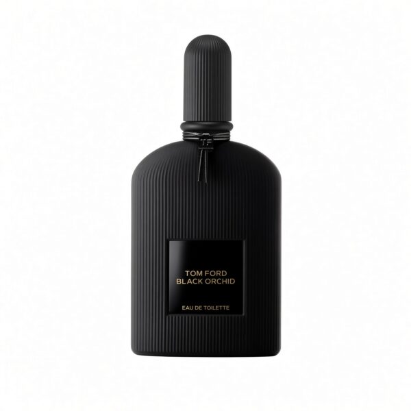 Tom Ford Black Orchid Eau de Toilette matte zwarte fles met gouden tekst op witte achtergrond