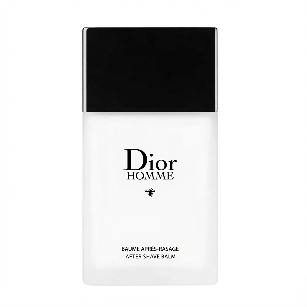 Dior Homme After Shave Balm witte fles met zwarte dop op witte achtergrond