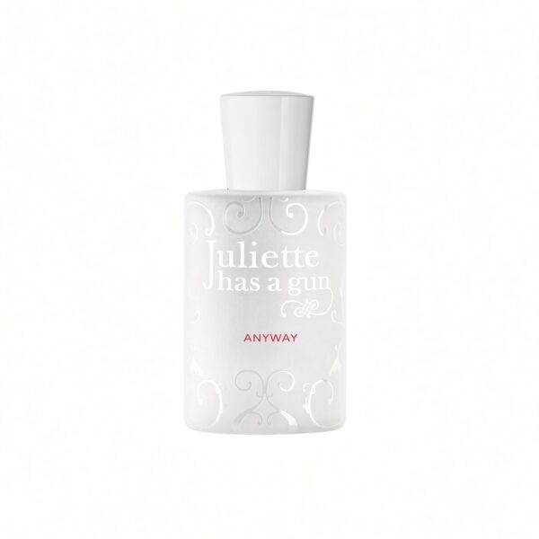 Juliette Has a Gun Anyway Eau de Parfum witte fles met rode tekst op witte achtergrond
