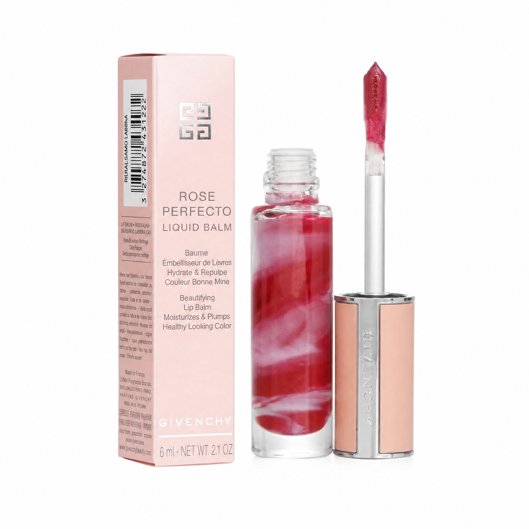 GIVENCHY Ladies Rose Perfecto Liquid Lip Balm 0.21 oz 37 Rouge Graine - Afbeelding 2