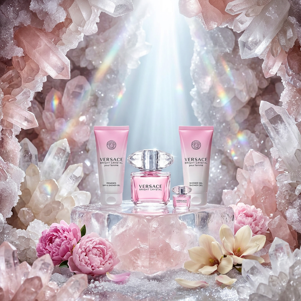 VERSACE BRIGHT CRYSTAL SET Eau De Toilet 90 ML + B/L 100 ML + S/G 100 ML + MINI - Afbeelding 4