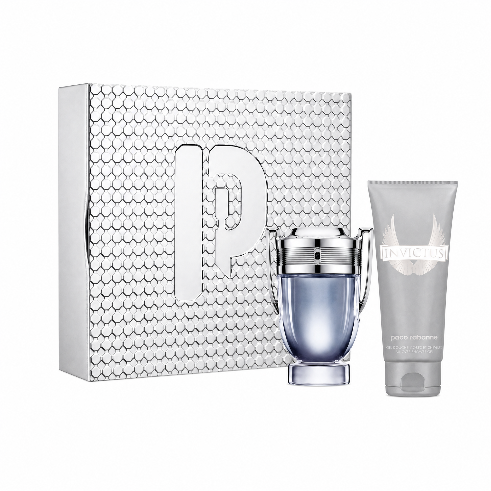 Rabanne Invictus EDT 100 ml + gift set for Body & Hair 100 ml - Afbeelding 2